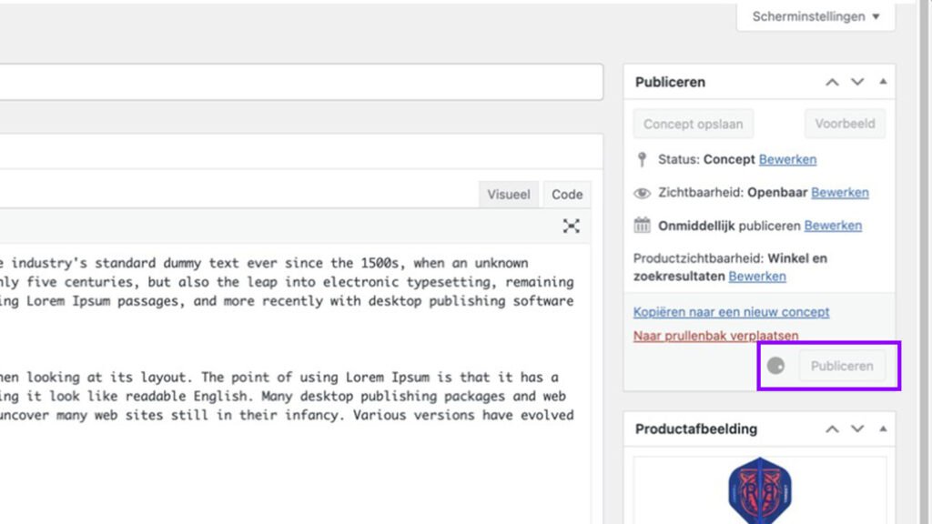 WooCommerce product toevoegen (simple product)- product publiceren